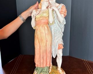#54  - $350 Royal Dux Lover Figurine, 30"Hx15"
