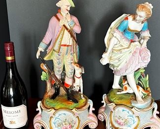 #54 - $180 Chantilly Bisque Figures (2), of couple, 18"Hx9".