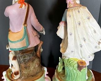 #54 - $180 Chantilly Bisque Figures (2), of couple, 18"Hx9".