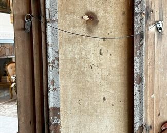 #64 - $500 Painting of Houses in gilt frame, signed by ?, 1908-1912.