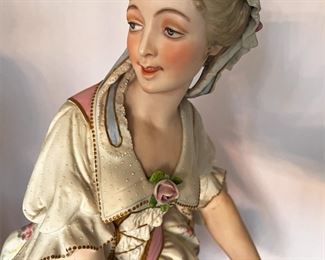 #67 - $240 Pair of Chantilly Bisque Figures of Couple, 26"H.