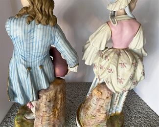 #67 - $240 Pair of Chantilly Bisque Figures of Couple, 26"H.
