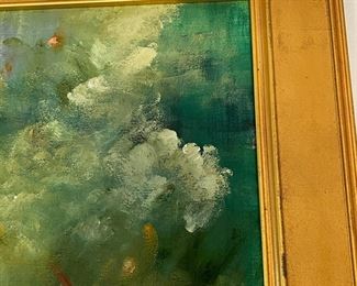 #68 - $400 - Oil on Canvas signed Ruth Ross 1986, local artist, titled "Hats" 46x36