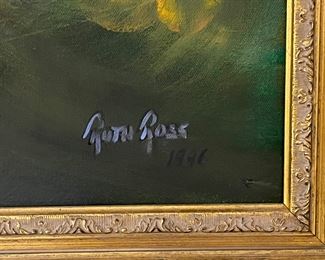 #70 - $275 Oil on Canvas, signed Ruth Ross 1991, local artist, "Floral", 42x30