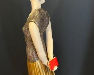 #72- $1000 D.H. Chiparus signed Sculpture on onyx base, young girl with book. 23x10