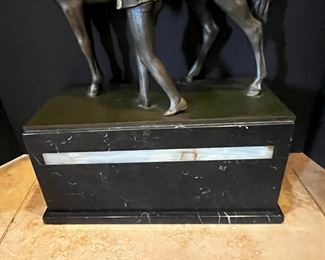 #73 -$1,200 Otto Poertzel (German, 1876-1963) Art Deco Bronze/Marble/Onyx Sculpture, "Romeo & Juliet", 23"Hx10"