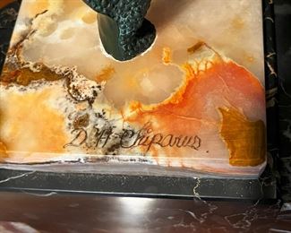 #74 - $1000 DH Chiparus (signed on onyx base) Sculpture, Shereazade, 29"Hx12". One finger damaged.