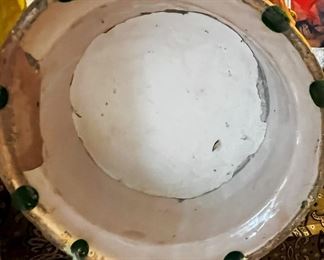 #76 -$1,000 Large Majolica Covered Urn, bought in Clements in 1989, 38"Hx23"Wx13"D