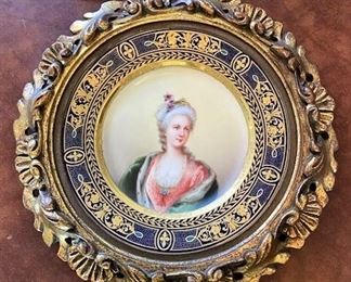 #81- $50 Royal Vienna Figural Plate in gilt frame