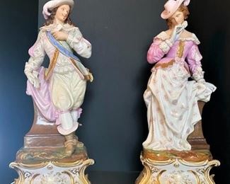 #84 - $350 Pair of Old Paris Figurines, some losses (see photos)