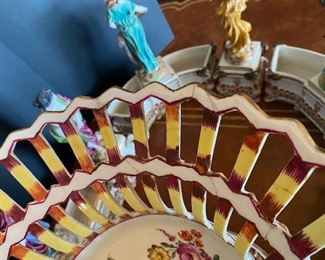 #86- $1,500  Capodimonte Plateau Centerpiece, with (13) pieces, 36"Wx20"H