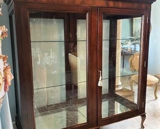 #87- $1,000 English Queen Anne Curio Cabinet, with pad feet