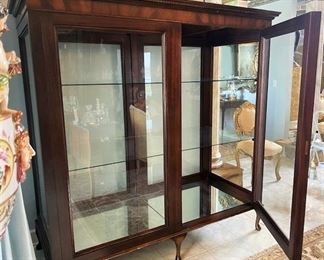 #87- $1,000 English Queen Anne Curio Cabinet, with pad feet