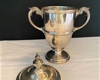 #90 - $685 Tiffany Sterling Silver Trophy Cup, no monogram, 19.12 oz, marked Tiffany & Co., Sterling Silver 925-1000 - 9x7