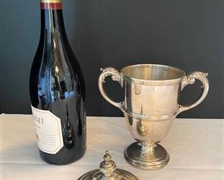 #90 - $685 Tiffany Sterling Silver Trophy Cup, no monogram, 19.12 oz, marked Tiffany & Co., Sterling Silver 925-1000 - 9x7