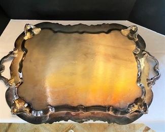 #92- $60 Rogers Silver Plated Tray with handles.