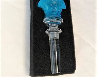 #96- $40 Rosenthal Versace Medusa Blue Wine Stopper