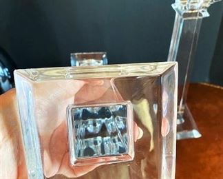 #98 - $70 Tiffany Crystal Candlestick Pair, 10"Hx4"