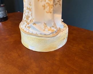 #119- $150 - 25" tall Large Bisque lady figure - small chips on base, see pics 