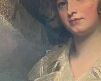 #126 - "Lady Forbes" After George Romney (British 1734-1802) Oil Painting on canvas. 31x37 in frame. 20x25 canvas. 