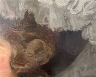 #126 - "Lady Forbes" After George Romney (British 1734-1802) Oil Painting on canvas. 31x37 in frame. 20x25 canvas. 