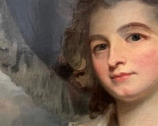 #126 - "Lady Forbes" After George Romney (British 1734-1802) Oil Painting on canvas. 31x37 in frame. 20x25 canvas. 