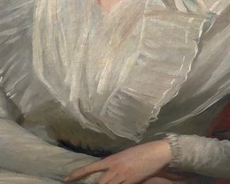 #126 - "Lady Forbes" After George Romney (British 1734-1802) Oil Painting on canvas. 31x37 in frame. 20x25 canvas. 