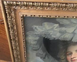 #126 - "Lady Forbes" After George Romney (British 1734-1802) Oil Painting on canvas. 31x37 in frame. 20x25 canvas. 