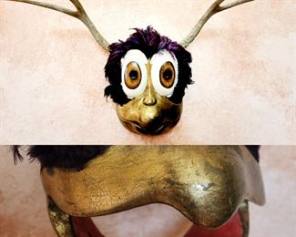 "Tweetalope" acrylic on Wood mask by ANDREW BUTTERFIELD $150 and NOW 50% OFF!