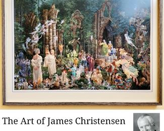 JAMES CHRISTENSEN "Court of Faeries" fine art print measures 28"x38" overall, signed by the artist,  328/3500 $425 or bid #42