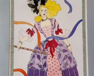 25"x29" overall measurements, "Blackbird Princess" watercolor by listed PNW artist MARCIA JEGLUM $185 or bid #50