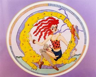 18"x18" "Gator Rider" watercolor by listed PNW artist MARCIA JEGLUM $125 or bid #52