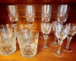 ROGASKA "Gallia" etched crystal stemware, 38-pcs Service for 8 plus 6 brandy snifters #64