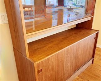 Danish Modern Teak Sideboard with China Cabinet $445 or bid #65