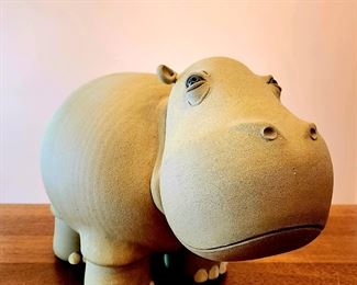 11.5" tall, RON FENTER Ceramic Hippo $149 or bid #68