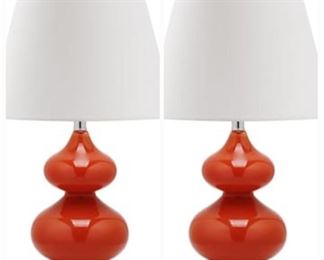 PAIR (2 of 2) Safavieh Blood Orange Table Lamps $110 or bid #79