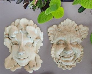 Two 1997 CARRUTH cement Garden Wall Plaques