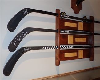 SIGNED HOCKEY STICKS FROM GAME PLAYED