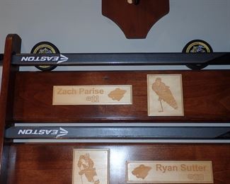 SIGNED HOCKEY STICKS FROM GAME PLAYED   ZACH PARISE #11 