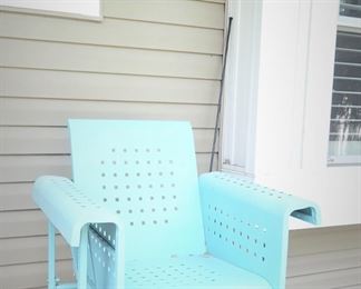 VERANDA CHAIR METAL GLIDER BLUE