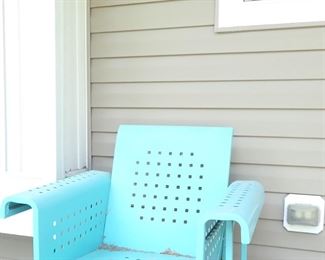 VERANDA CHAIR METAL GLIDER BLUE