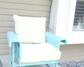 VERANDA CHAIR METAL GLIDER BLUE