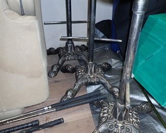 CAST IRON TRACTOR SEAT STOOL X 3  - VERY DETAIL BASE