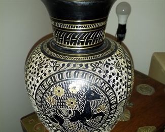 Oriental vase with horses