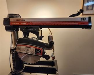 Craftsman Radial Saw 10 inch blade, 2.5 hp on a stand. Never used!