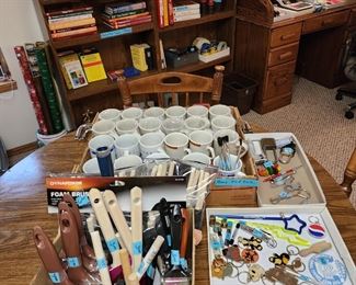 New paint brushes in the basement and garage 