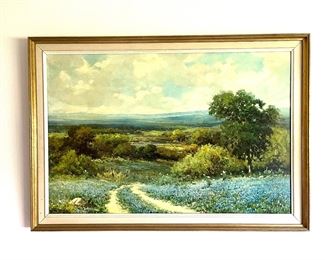 Robert Wood painting of Blue Bonnets