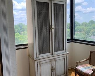 Pair of large French white armoires