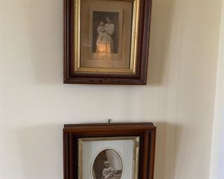 Walnut frames, antique photos