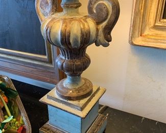 Blue French wooden lamp